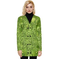 Green Fresh  Lilies Of The Valley The Return Of Happiness So Decorative Button Up Hooded Coat  by pepitasart