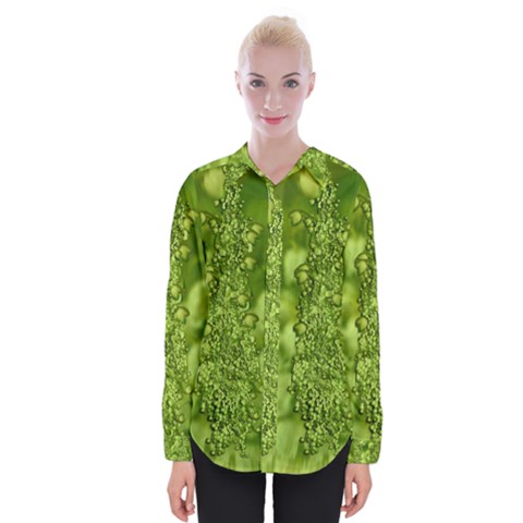 Green Fresh  Lilies Of The Valley The Return Of Happiness So Decorative Womens Long Sleeve Shirt by pepitasart