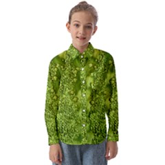 Green Fresh  Lilies Of The Valley The Return Of Happiness So Decorative Kids  Long Sleeve Shirt by pepitasart