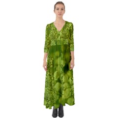 Green Fresh  Lilies Of The Valley The Return Of Happiness So Decorative Button Up Boho Maxi Dress by pepitasart