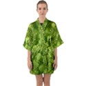 Green Fresh  Lilies Of The Valley The Return Of Happiness So Decorative Half Sleeve Satin Kimono  View1