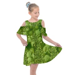 Green Fresh  Lilies Of The Valley The Return Of Happiness So Decorative Kids  Shoulder Cutout Chiffon Dress by pepitasart