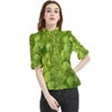 Green Fresh  Lilies Of The Valley The Return Of Happiness So Decorative Frill Neck Blouse View1