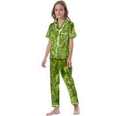 Green Fresh  Lilies Of The Valley The Return Of Happiness So Decorative Kids  Satin Short Sleeve Pajamas Set by pepitasart