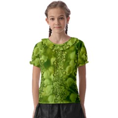 Green Fresh  Lilies Of The Valley The Return Of Happiness So Decorative Kids  Frill Chiffon Blouse by pepitasart