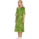 Green Fresh  Lilies Of The Valley The Return Of Happiness So Decorative Bow Sleeve Chiffon Midi Dress View2