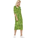 Green Fresh  Lilies Of The Valley The Return Of Happiness So Decorative Bow Sleeve Chiffon Midi Dress View3