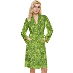 Green Fresh  Lilies Of The Valley The Return Of Happiness So Decorative Long Sleeve Velour Robe by pepitasart