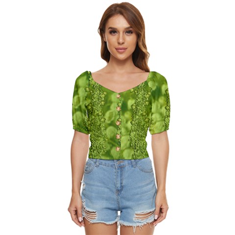 Green Fresh  Lilies Of The Valley The Return Of Happiness So Decorative Button Up Blouse by pepitasart