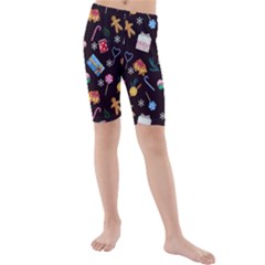 New Year Kids  Mid Length Swim Shorts by SychEva