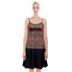 Floral Spaghetti Strap Velvet Dress by Sparkle