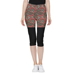 Floral Inside Out Lightweight Velour Capri Leggings 