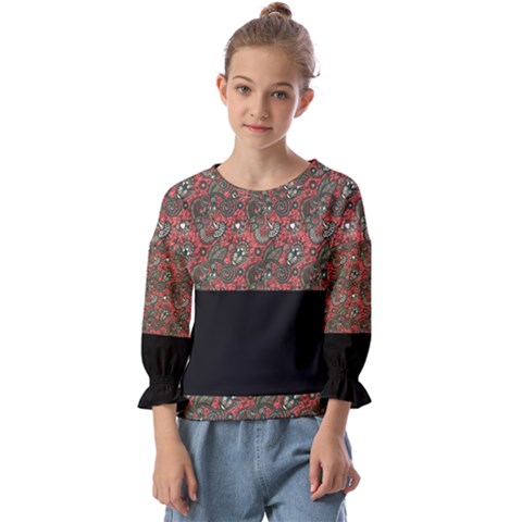 Floral Kids  Cuff Sleeve Top by Sparkle