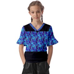 Bubbles Kids  V-neck Horn Sleeve Blouse