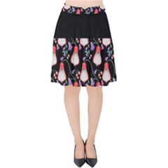 Floral Velvet High Waist Skirt by Sparkle