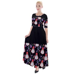 Floral Half Sleeves Maxi Dress