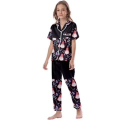 Floral Kids  Satin Short Sleeve Pajamas Set