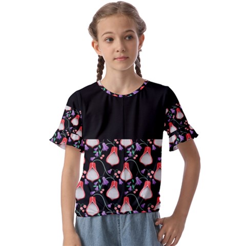 Floral Kids  Cuff Sleeve Scrunch Bottom Tee by Sparkle