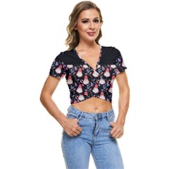 Floral Short Sleeve Foldover Tee