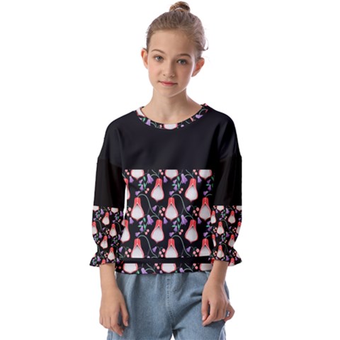 Floral Kids  Cuff Sleeve Top by Sparkle