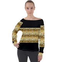 Digitaldesign Off Shoulder Long Sleeve Velour Top by Sparkle