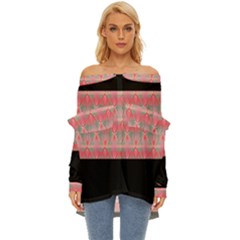 Digitaldesign Off Shoulder Chiffon Pocket Shirt by Sparkle