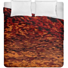 Red Waves Flow Series 2 Duvet Cover Double Side (king Size) by DimitriosArt