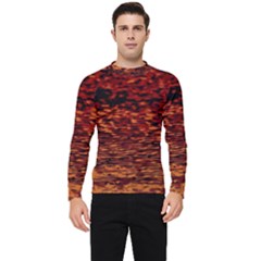 Red Waves Flow Series 2 Men s Long Sleeve Rash Guard by DimitriosArt