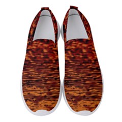 Red Waves Flow Series 2 Women s Slip On Sneakers by DimitriosArt