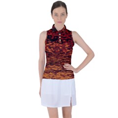 Red Waves Flow Series 2 Women s Sleeveless Polo Tee by DimitriosArt