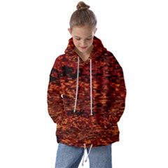 Red Waves Flow Series 2 Kids  Oversized Hoodie by DimitriosArt