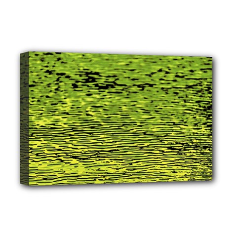 Green Waves Flow Series 1 Deluxe Canvas 18  X 12  (stretched) by DimitriosArt