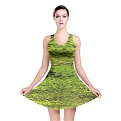 Green Waves Flow Series 1 Reversible Skater Dress by DimitriosArt