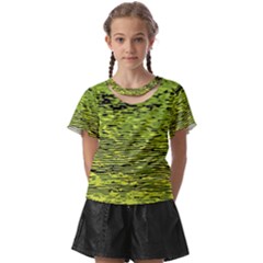 Green Waves Flow Series 1 Kids  Front Cut Tee