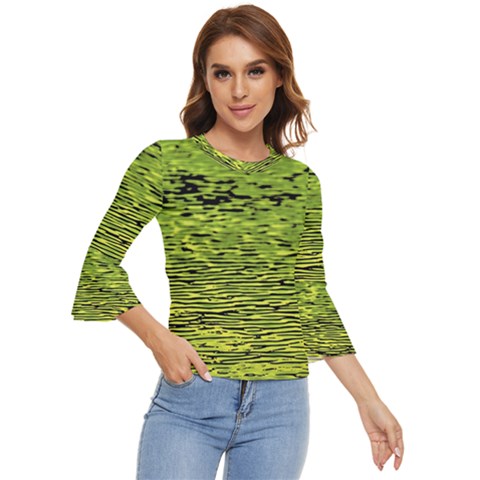 Green Waves Flow Series 1 Bell Sleeve Top by DimitriosArt