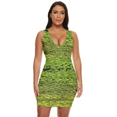 Green Waves Flow Series 1 Draped Bodycon Dress by DimitriosArt