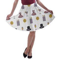 Shiny New Year Things A-line Skater Skirt by SychEva