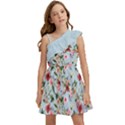 boho flower light blue Kids  One Shoulder Party Dress View1