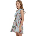 boho flower light blue Kids  One Shoulder Party Dress View3