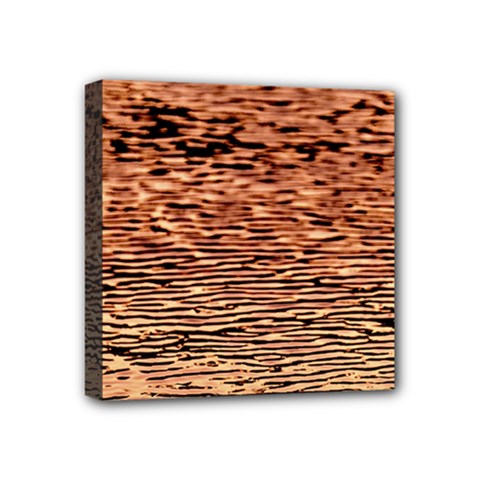 Orange  Waves Flow Series 1 Mini Canvas 4  X 4  (stretched) by DimitriosArt