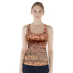 Orange  Waves Flow Series 1 Racer Back Sports Top by DimitriosArt