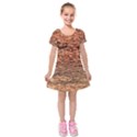 Orange  Waves Flow Series 1 Kids  Short Sleeve Velvet Dress View1