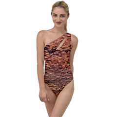 Orange  Waves Flow Series 1 To One Side Swimsuit by DimitriosArt