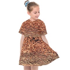 Orange  Waves Flow Series 1 Kids  Sailor Dress by DimitriosArt