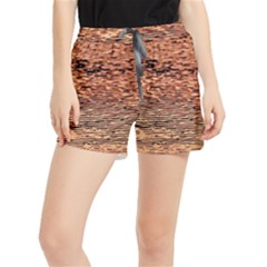 Orange  Waves Flow Series 1 Women s Runner Shorts by DimitriosArt