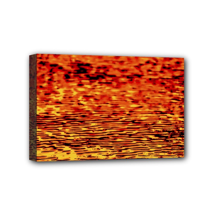 Red Waves Flow Series 2 Mini Canvas 6  x 4  (Stretched)