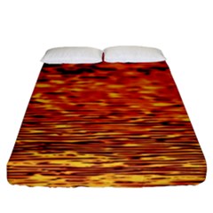 Red Waves Flow Series 2 Fitted Sheet (king Size) by DimitriosArt