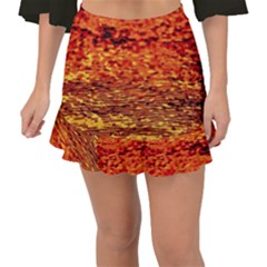 Red Waves Flow Series 2 Fishtail Mini Chiffon Skirt by DimitriosArt