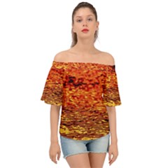 Red Waves Flow Series 2 Off Shoulder Short Sleeve Top