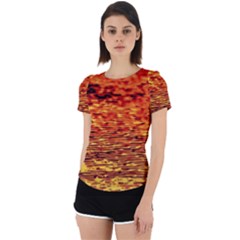 Red Waves Flow Series 2 Back Cut Out Sport Tee by DimitriosArt